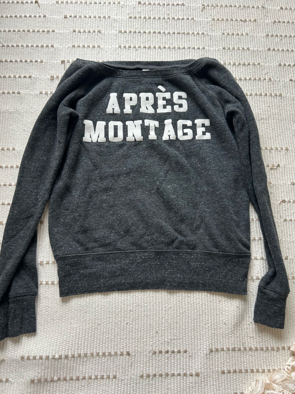 Sol Angeles Charcoal Crewneck Sweatshirt with APRÈS MONTAGE